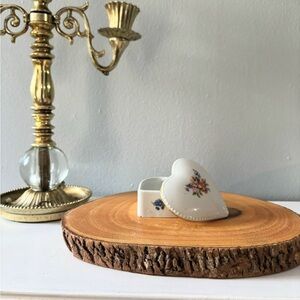 Heart-Shaped Floral Trinket Box